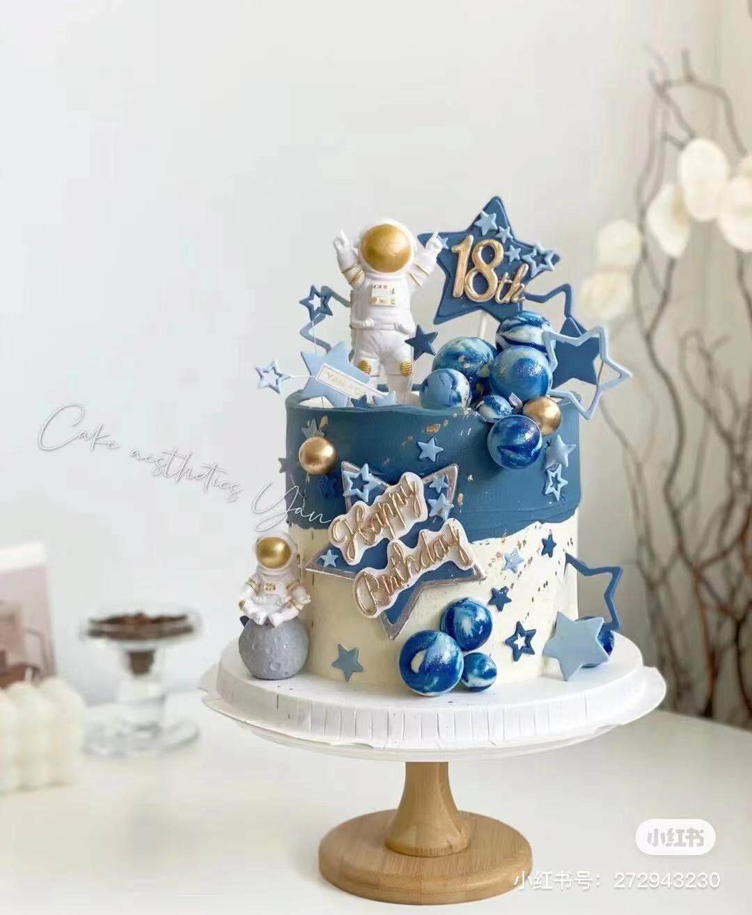 set phi hành gia - phụ kiện trang trí bánh kem