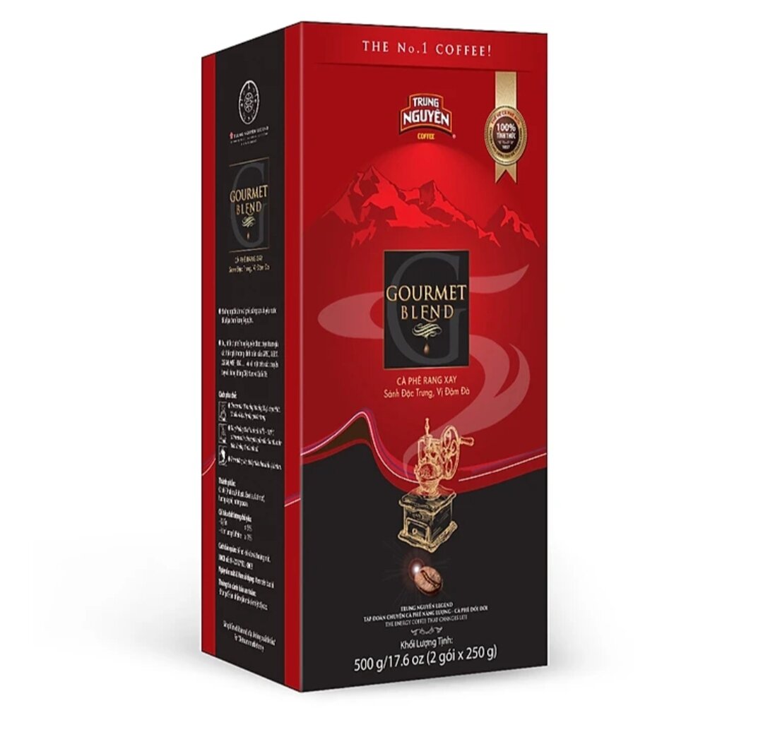 Cafe trung nguyên gourmet blend - cà phê bánh xe - hộp x 2gói x 250g -