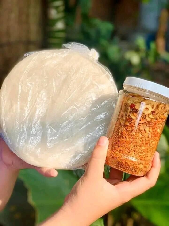 BÁNH TRÁNG PHƠI SƯƠNG 500g + 200g muối tôm hành phi