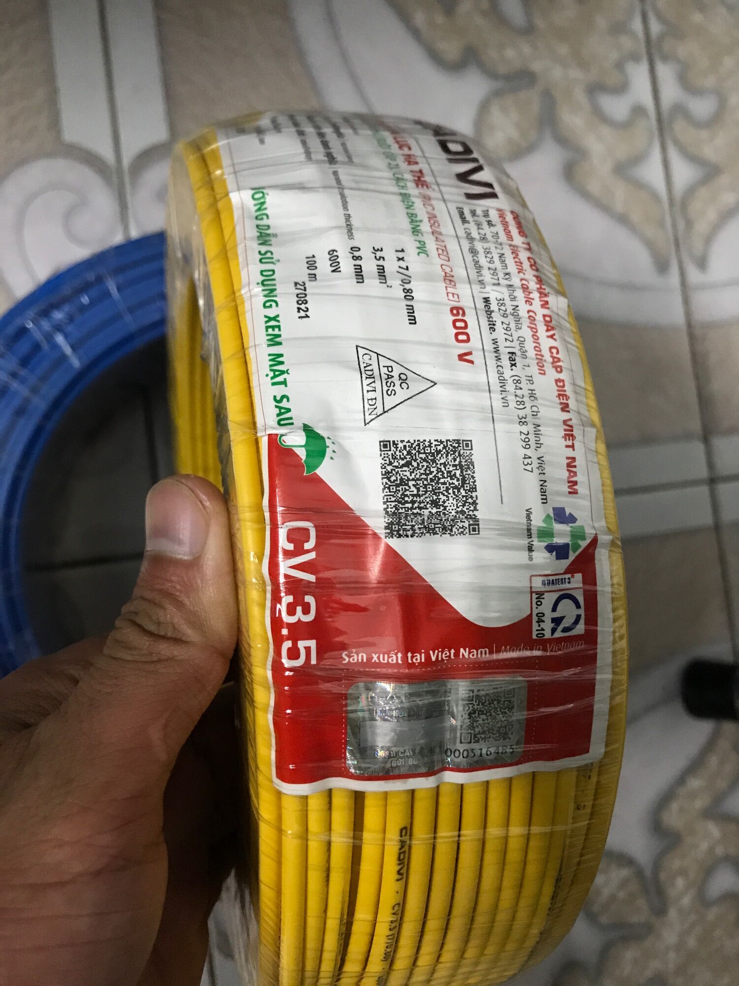 Dây điện Cadivi 3.5 đơn - 100 mét