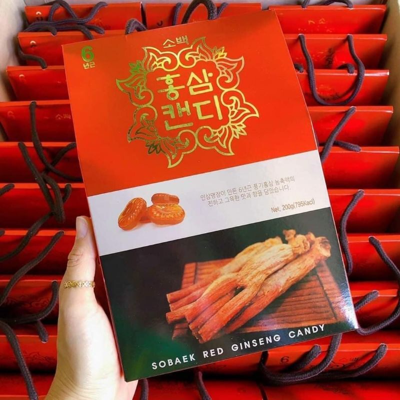 Kẹo hồng sâm hàn quốc sobaek red ginseng candy