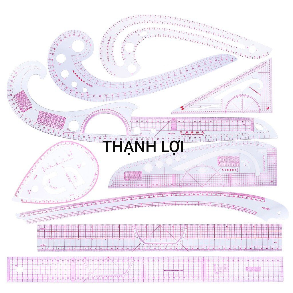 Thước dẻo vẽ vòng nách, tà áo, cổ áo, thước thẳng
