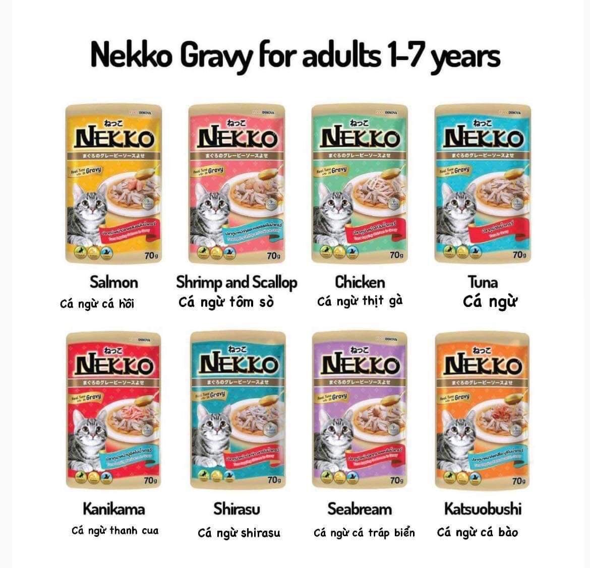 (TẶNG KÈM QUÀ) 1 thùng 48 túi - Pate Nekko cho mèo đủ vị-Nhập khẩu Thái Lan
