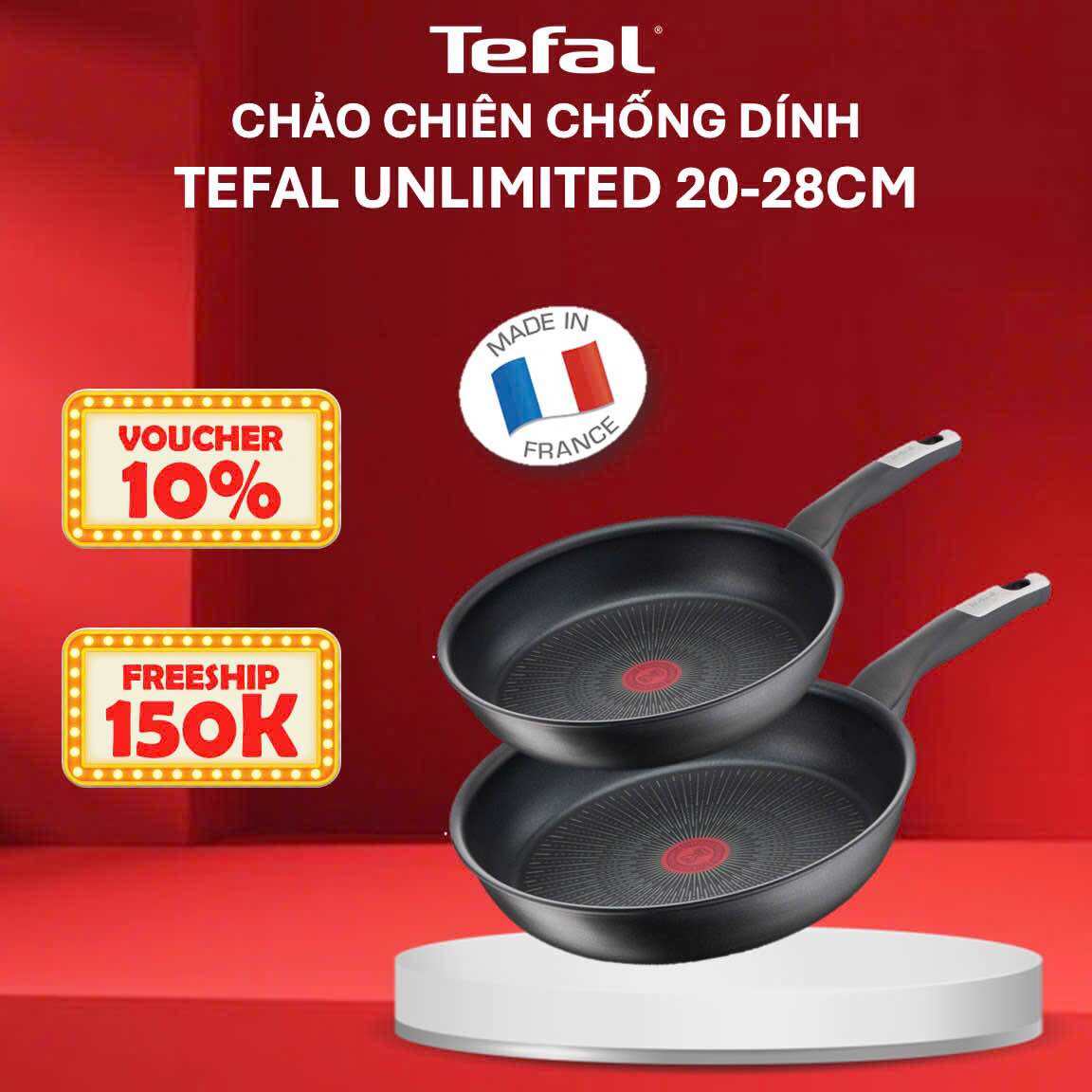 Chảo chiên Tefal Unlimited 20/22/26/28cm - Sản xuất tại Pháp