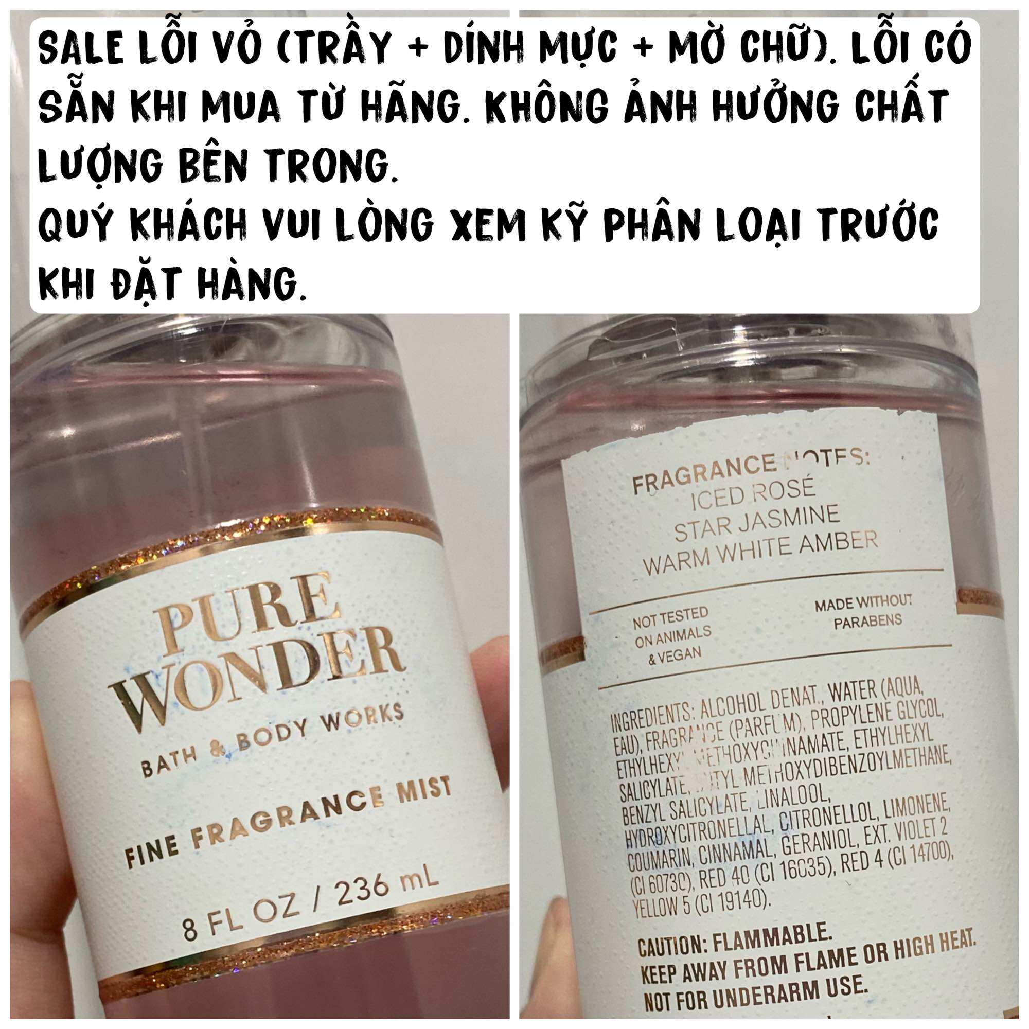 (AuthMỸ) Xịt thơm Bath & Body Works Pure Wonder