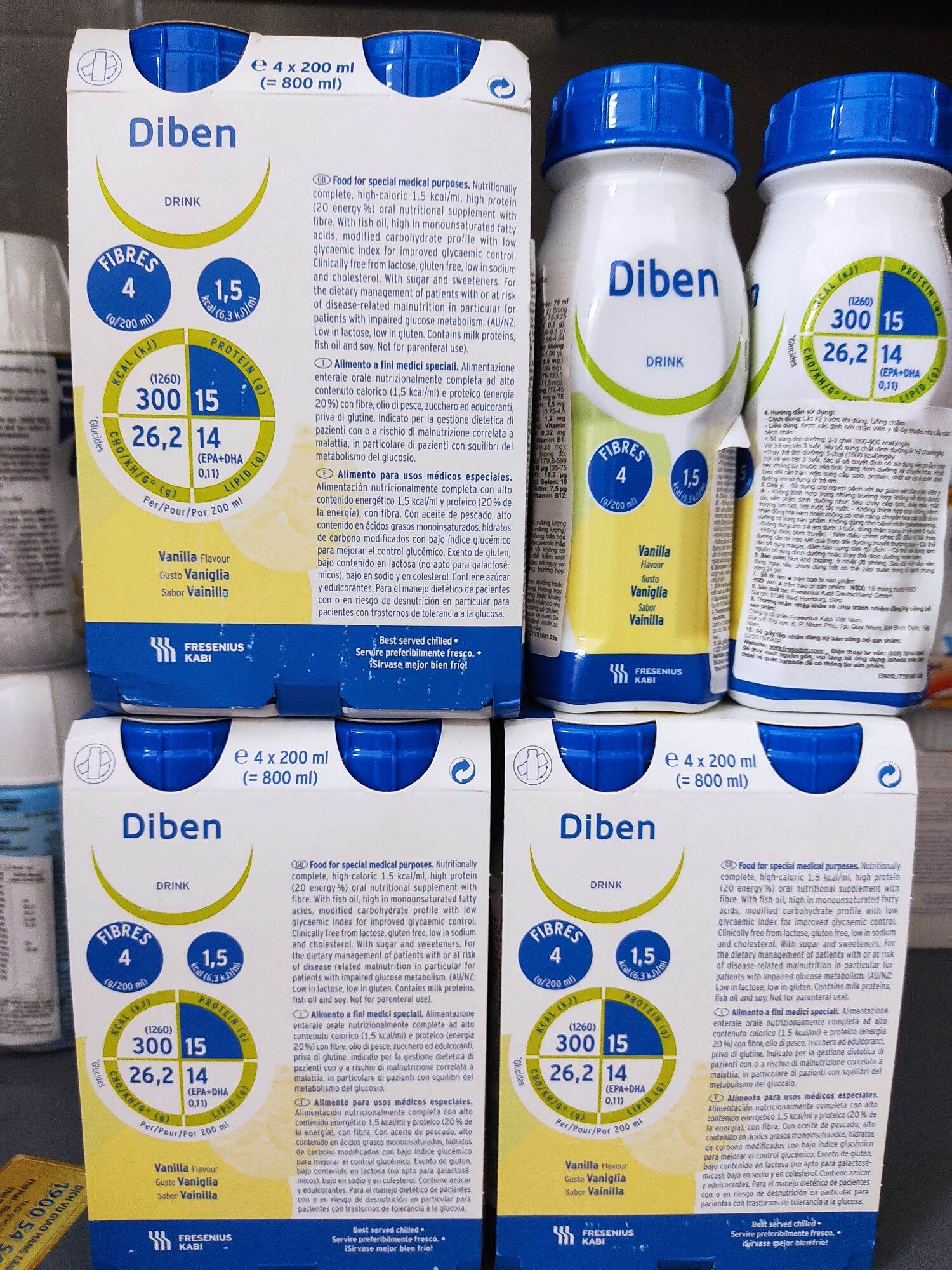 Sữa pha sẵn DIBEN DRINK VANILLA lốc 4 chai 200ml