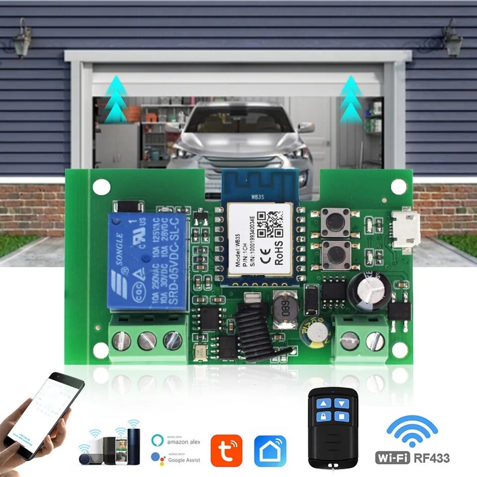 Mô đun wifi tuya nhấn nhả 1 kênh 2 kênh 4 kênh tùy chỉnh thời gia trễ đóng mở của rơ le