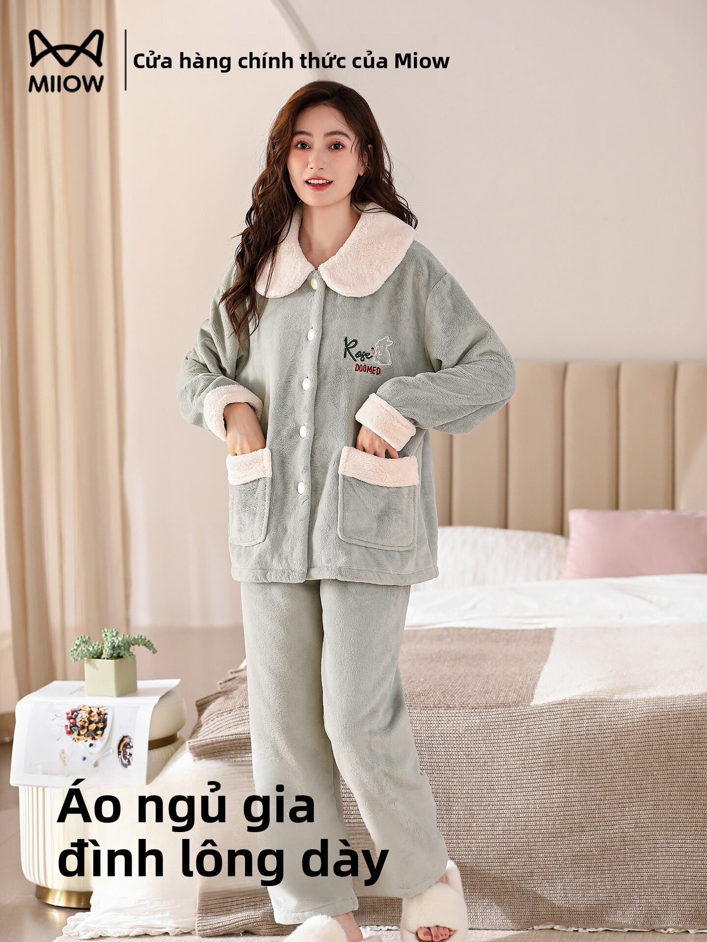 [MiiOW | Flannel Thickened Nightwear for Women Autumn/Winter,MiiOW | Flannel Thickened Nightwear for Women Autumn/Winter,] Giá 697,000 Đồng*Miễn phí vận chuyển