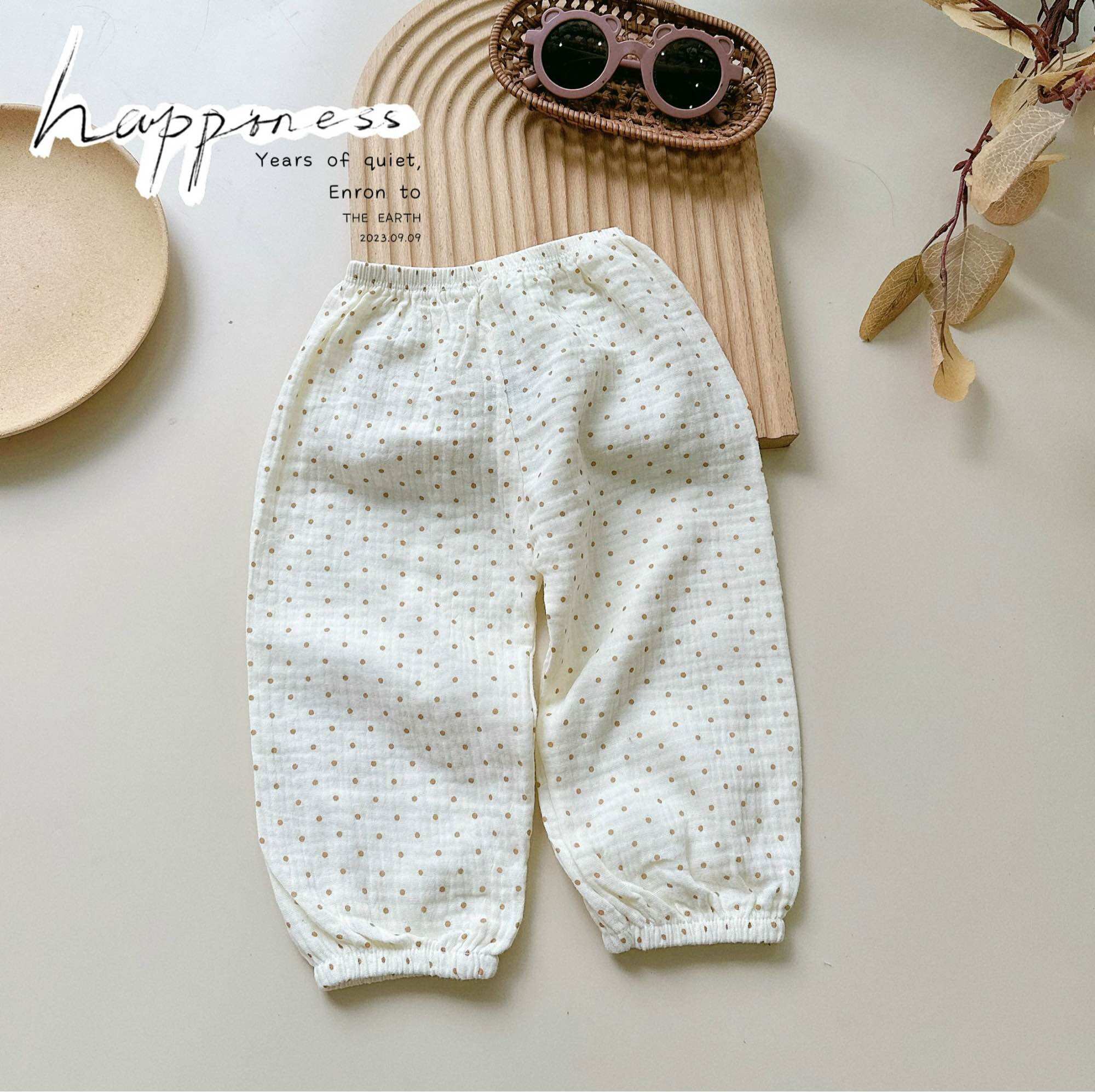 NT216 Quần bom, quần dài chống muỗi vải xô Muslin cao cấp cho bé trai, bé gái