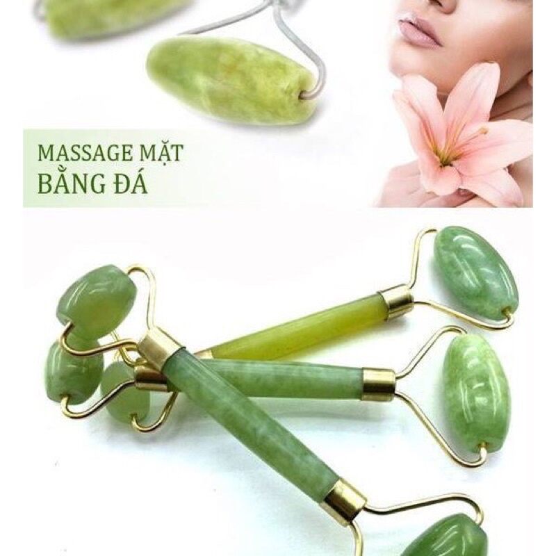 Cây lăn massage mặt bằng đá cẩm thạch 2 đầu lăn.