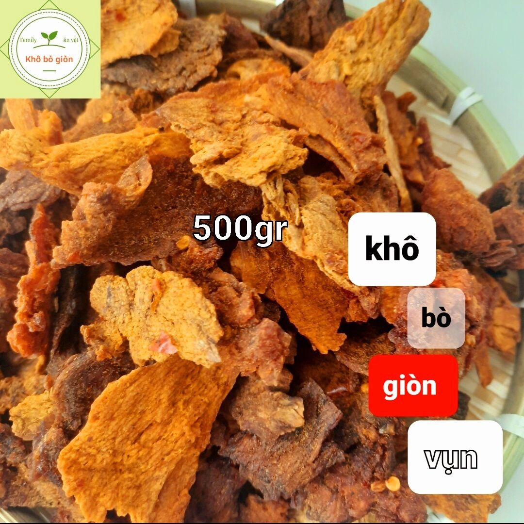 Khô bò giòn hồng ngự - túi zip 500gr - loại ngon chuẩn vị bò 👌