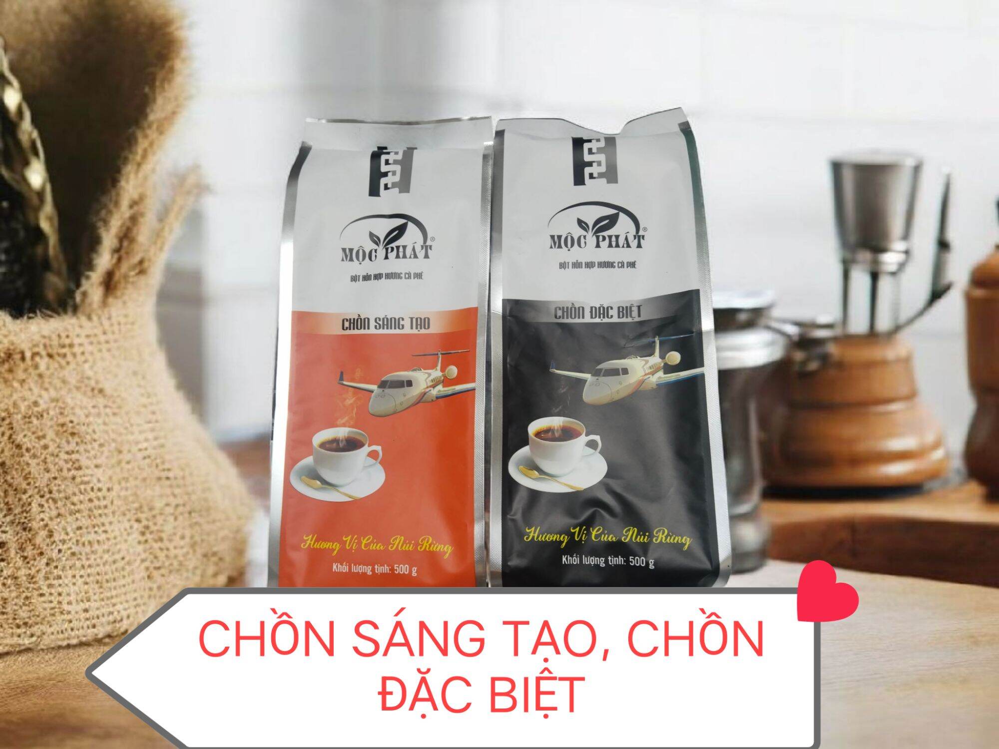 COMBO 2 GÓI CAFE HIỆU MỘC PHÁT (CHỒN SÁNG TẠO VÀ CHỒN ĐẶC BIỆT), THƠM, BÉO, SÁNH ĐẬM.