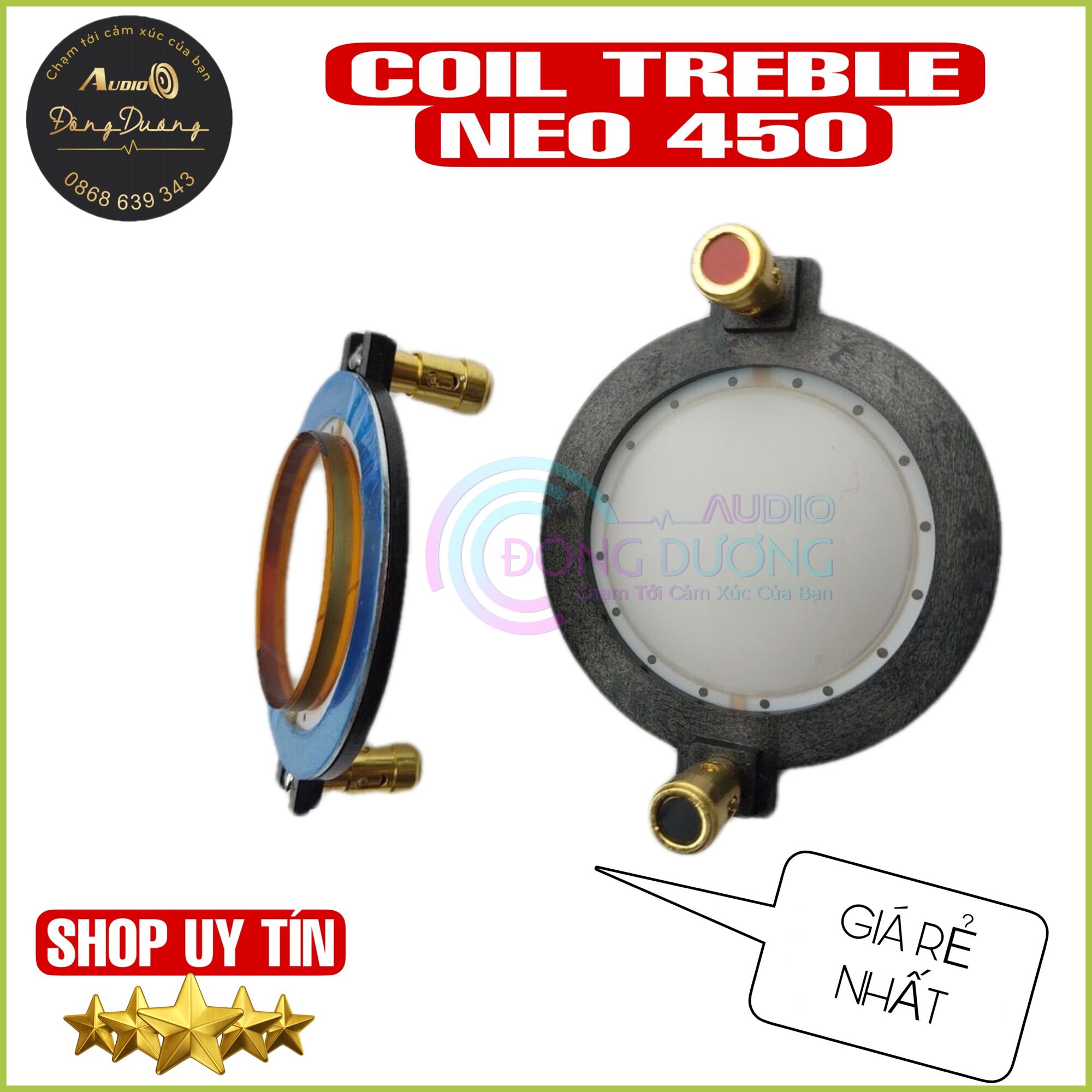 Combo 30 chiếc coil loa treble neo 450 dây dẹt màng polime - vừa tất cả các loại neo 450