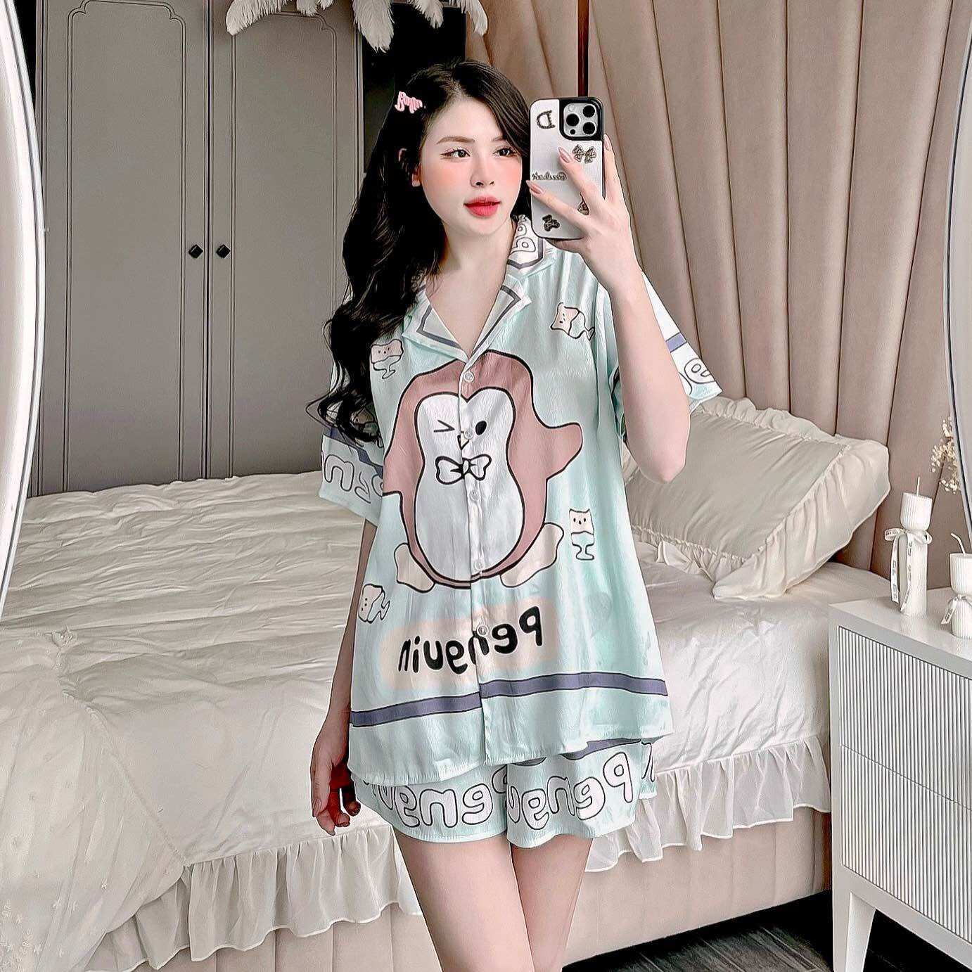 (55-100kg) Đồ Bộ Bigsize Lụa Xước Ánh Kim - ĐÙI
