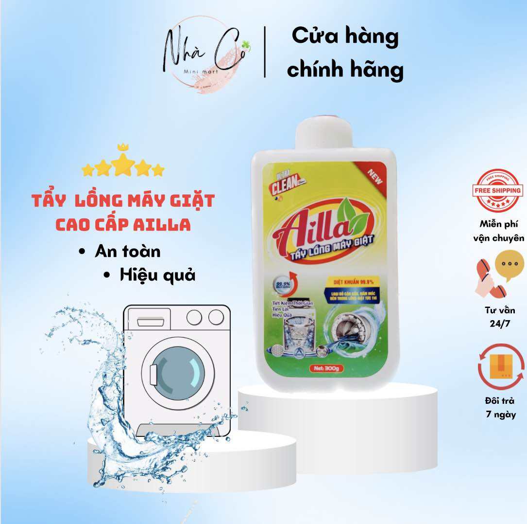 Tẩy lồng máy giặt Ailla giúp loại bỏ cặn bẩn làm sạch quần áo luôn thơm tho sạch sẽ