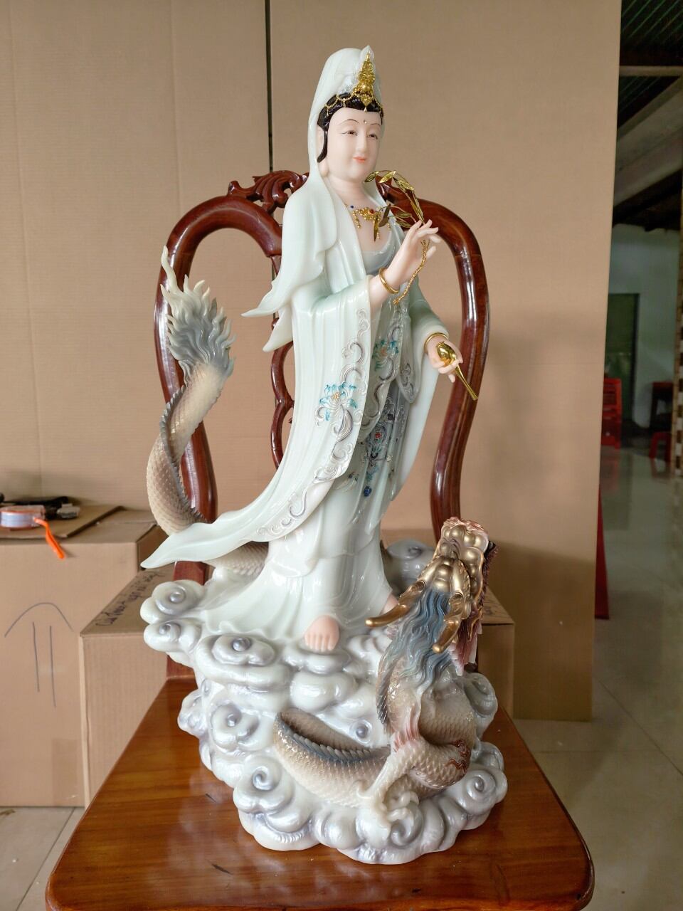 Tượng Quan Âm Nam Hải cao 70cm