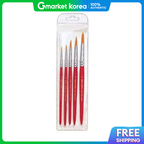 (Hwahong) Bộ 5 cọ lông chồn 320 (size 15) - Cọ tròn dùng cho công việc tỉ mỉ dụng cụ mỹ thuật