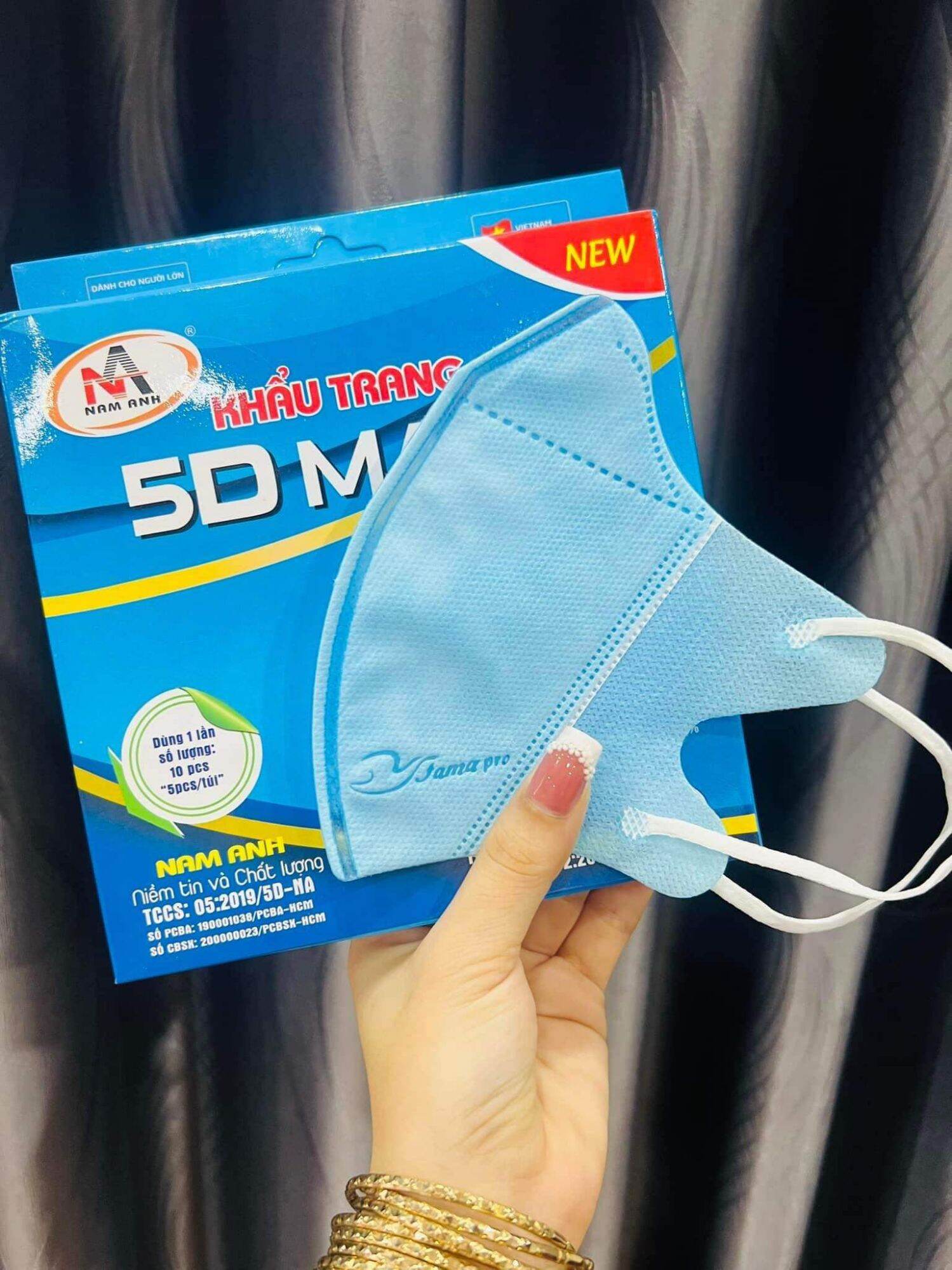 Thùng 10 hộp 100 cái khẩu trang 5d nam anh