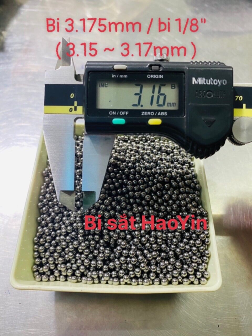 Bi Thép 3.17mm / bi 1/8” chịu lực dùng [ Đóng gói 1kg ]