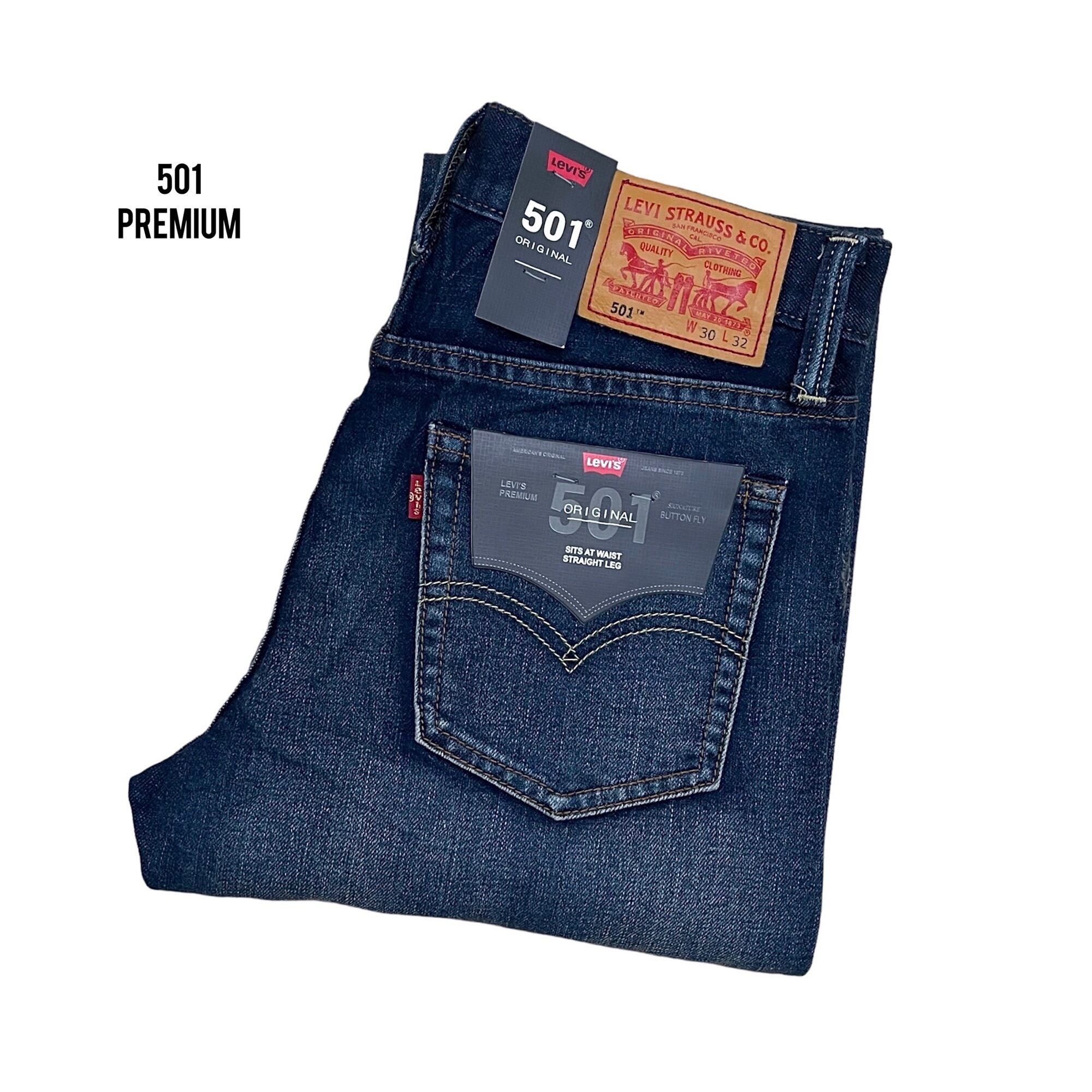 Quần jean nam ống suông levis 505 chính hãng nhập khẩu chất liệu cotton  100%- jean selvedge - MixASale