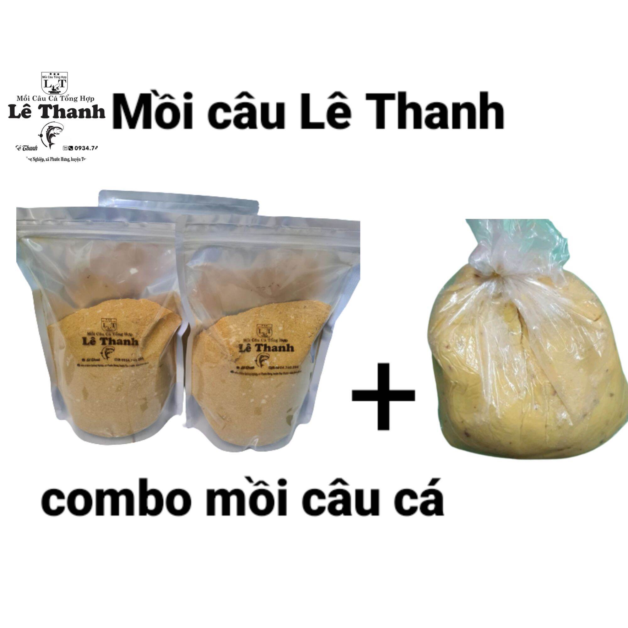 Combo mồi câu cá tổng hợp Lê Thanh cộng với khoai lang ủ chua câu cá mè, chép, trôi, trắm, rô phi, cá tra....vvv