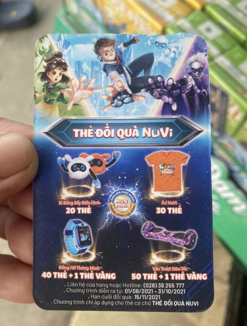 Sữa NuVi vị cam 180ml 4 lốc /16 hộp . Sưu tầm thẻ đổi quà cho bé hấp dẫn