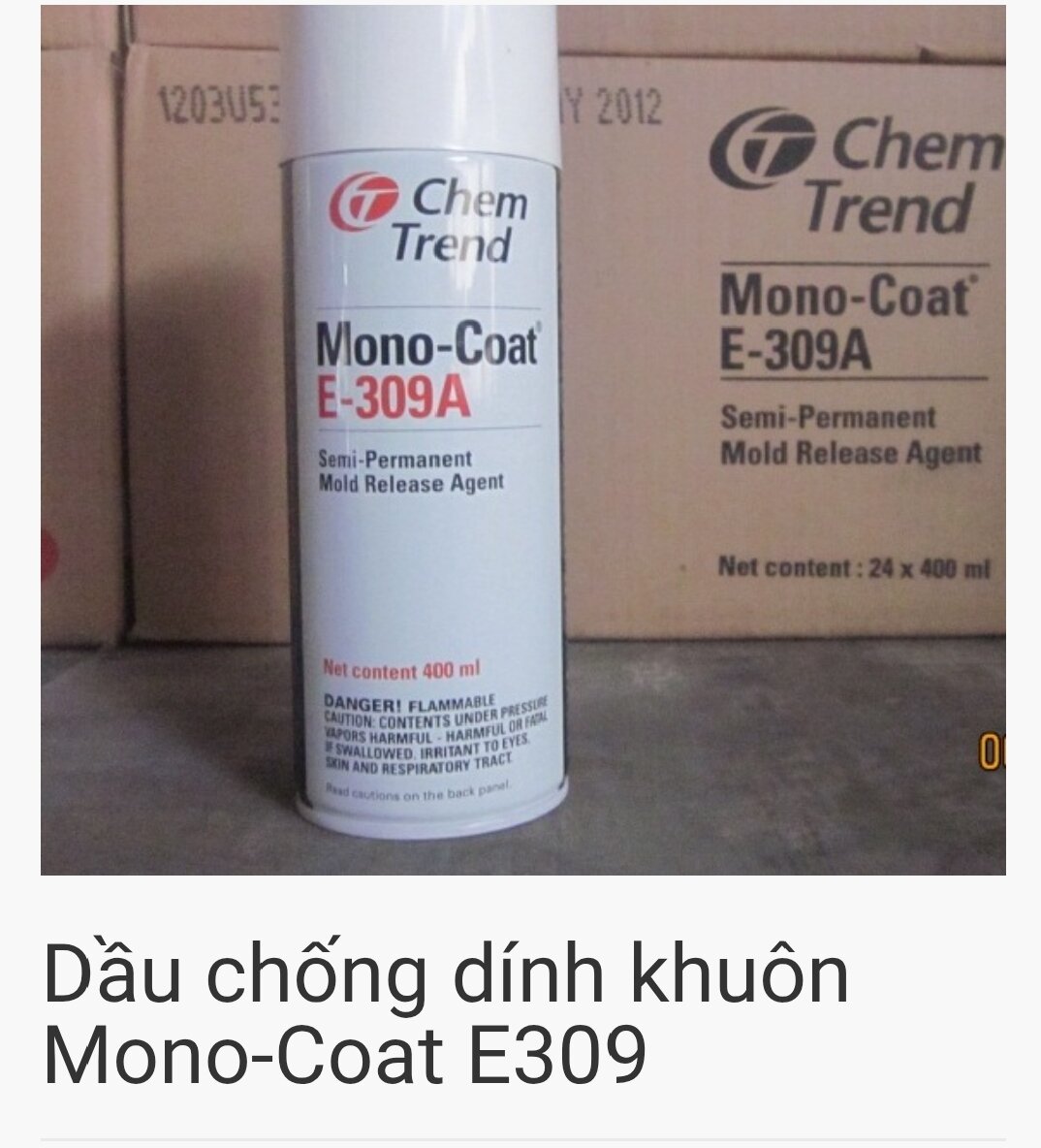 Chai xịt chống dính khuôn Chem-Trend Mono-Coat E-309A dung tích 400 ml.