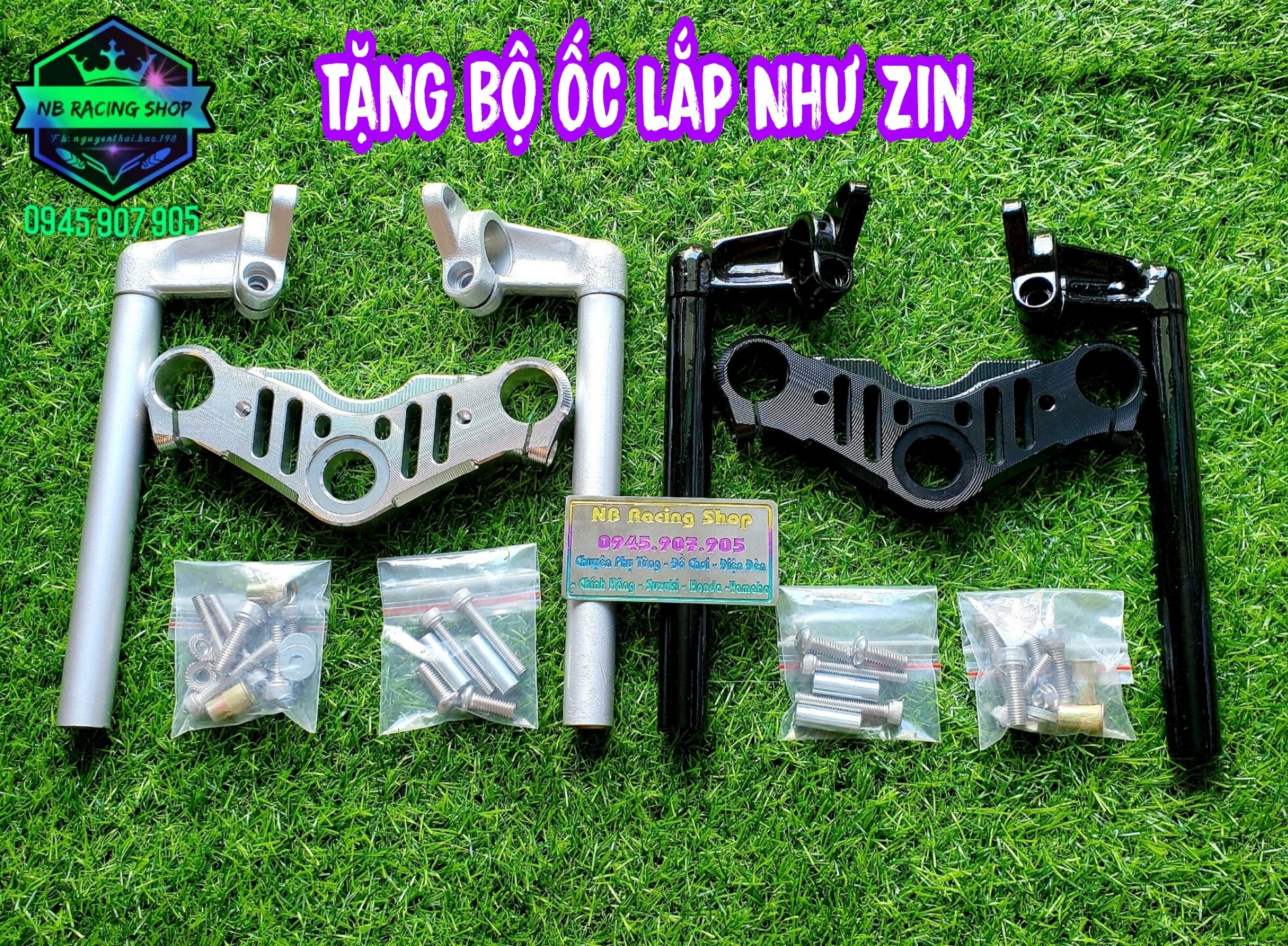 Combo ghi đông ya speed chảng 3 cnc lắp satria raider fi tặng khâu ốc lắp như zin.nb racing shop