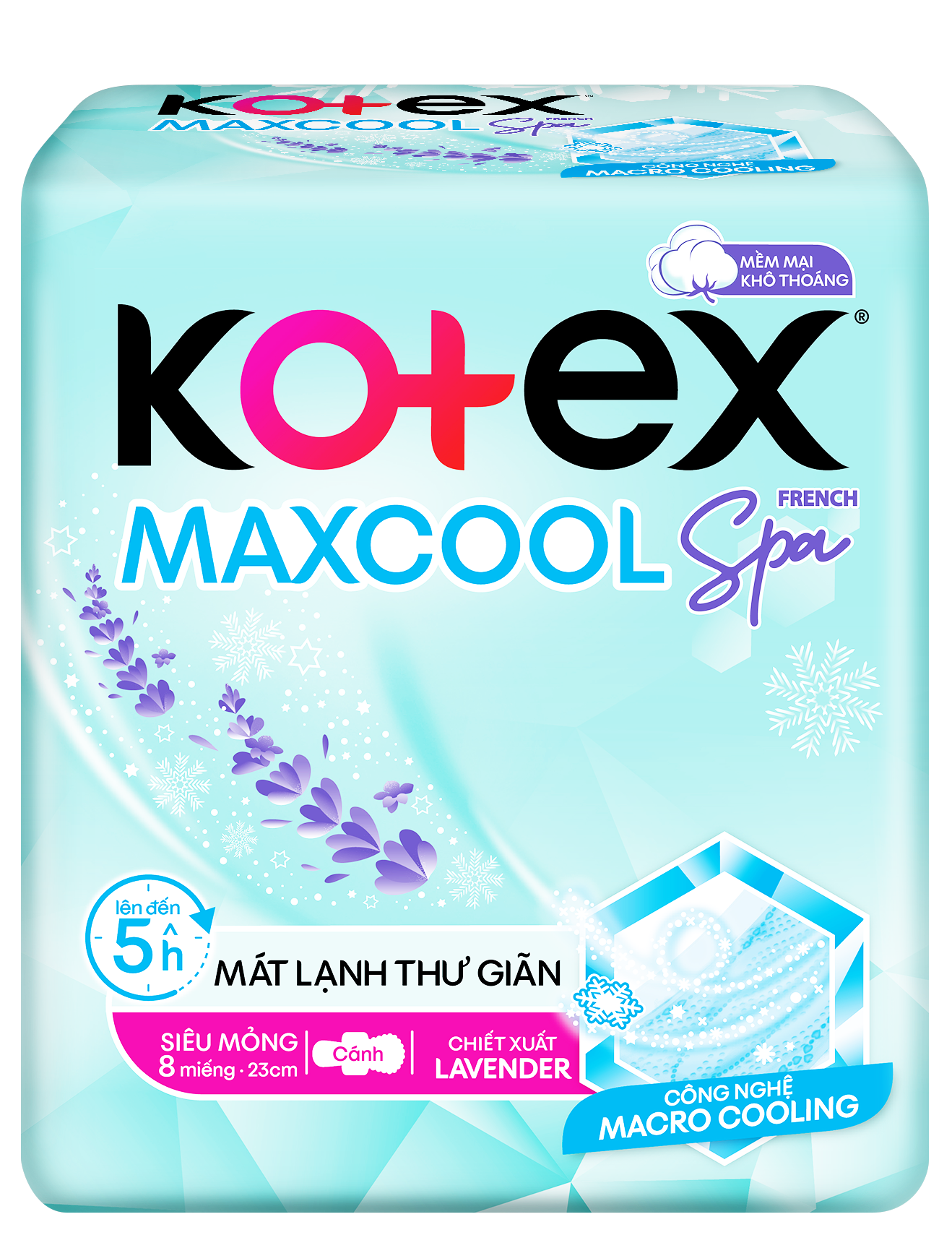 Băng Vệ Sinh Kotex Maxcool siêu mỏng cánh gói 8 miếng tặng 5 miếng hằng ngày