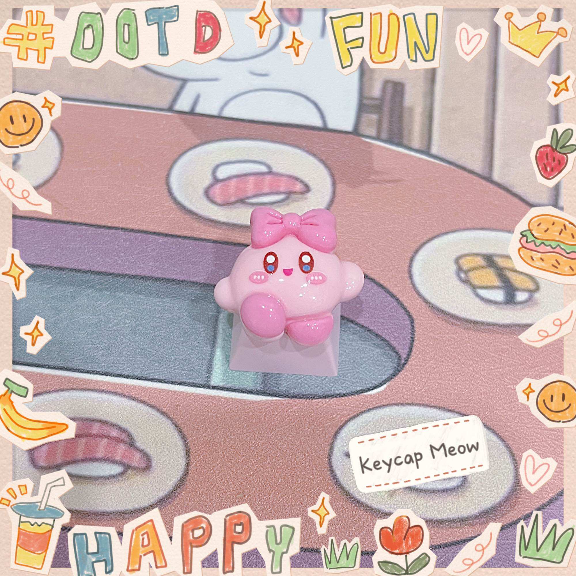 Keycap lẻ Kirby ngôi sao hồng