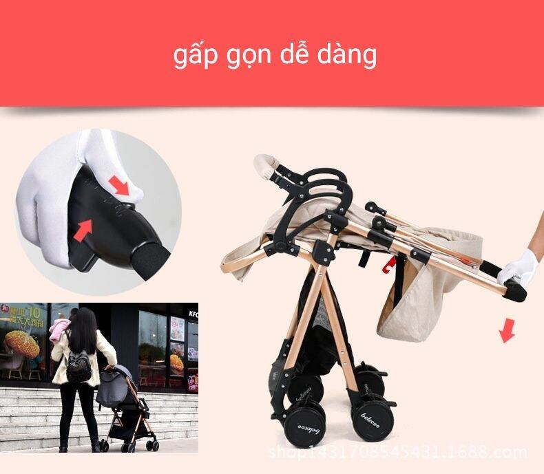 Xe đẩy 2 chiều 3 tư thế gập gọn Belecoo hàng cao cấp