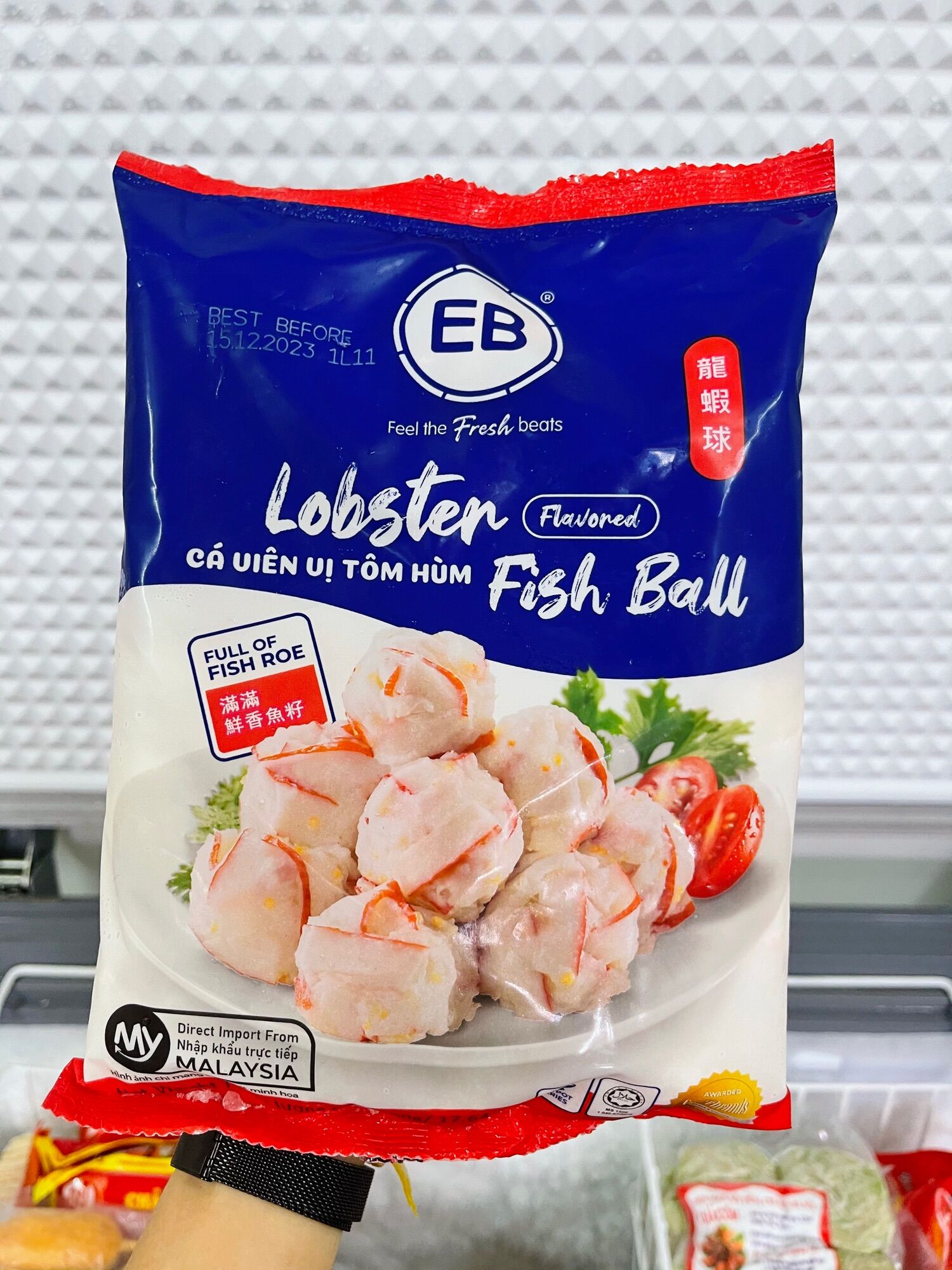 Viên thả lẩu Tôm Hùm EB (mẫu mới) - Hàng nhập Malaysia thả lẩu siêu ngon (gói 500g)- ship nhanh HCM, ăn vặt, thả lẩu, tôm hùm viên, cá viên