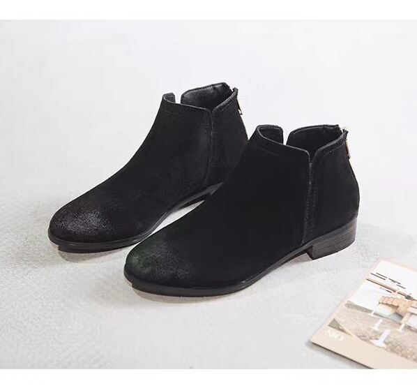 Giày Chelsea Boot Da Thật Cho Nữ 2024 Phong Cách Mới Giày Boot Cổ Ngắn Pháp Hợp Thời Trang Năm Nay G