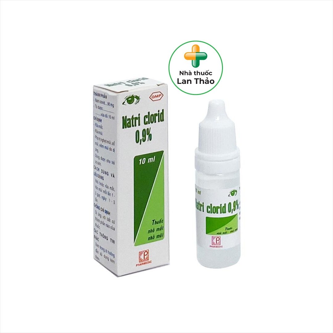 Dung dịch nhỏ mắt mũi natri clorid 0,9% chai 10ml - chăm sóc mắt mũi cho bé