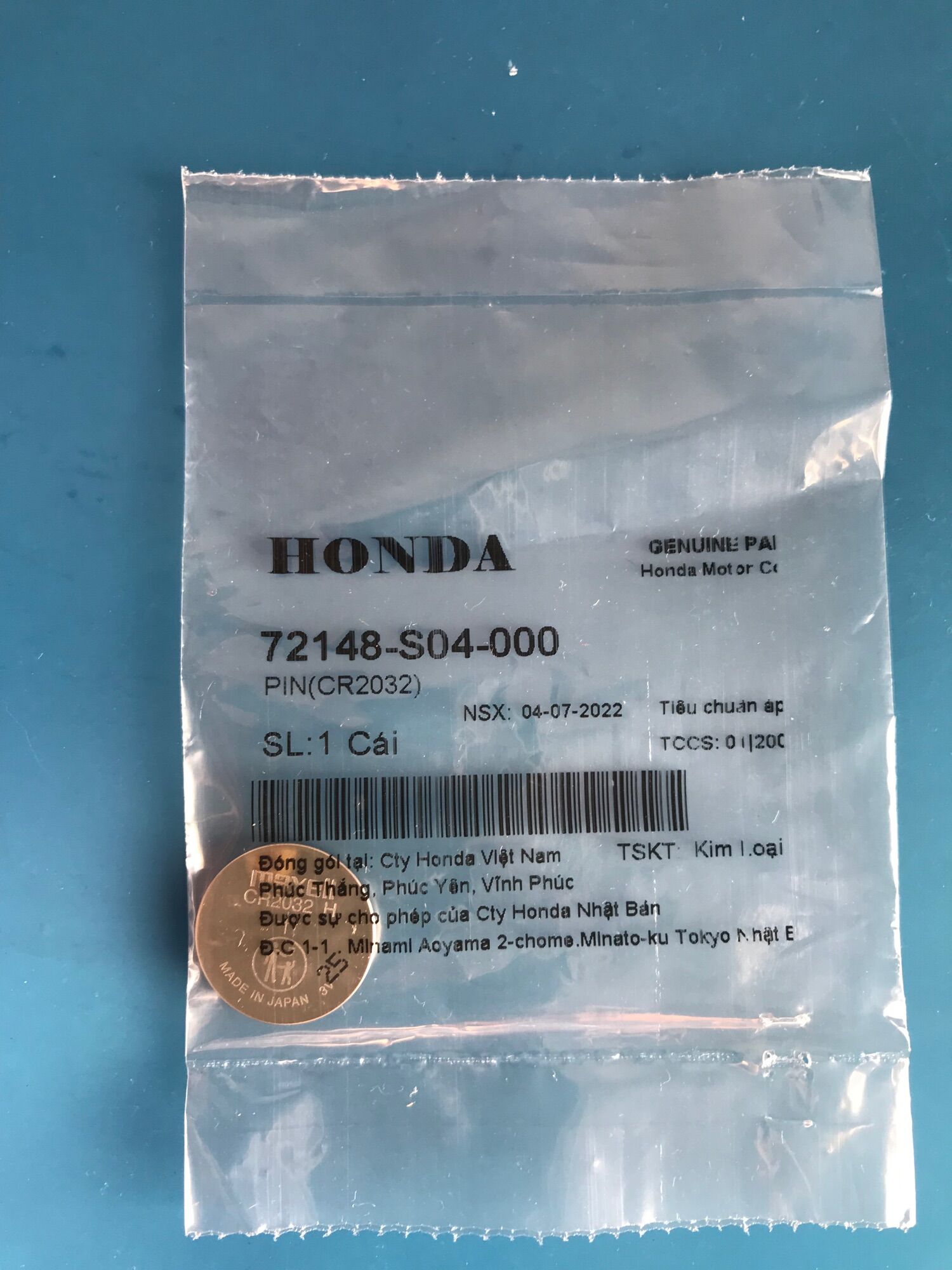 Pin remote xe máy, pin remote smartkey, Pin xe máy, Pin xe điều khiển, Pin Honda, Pin mẫu mới