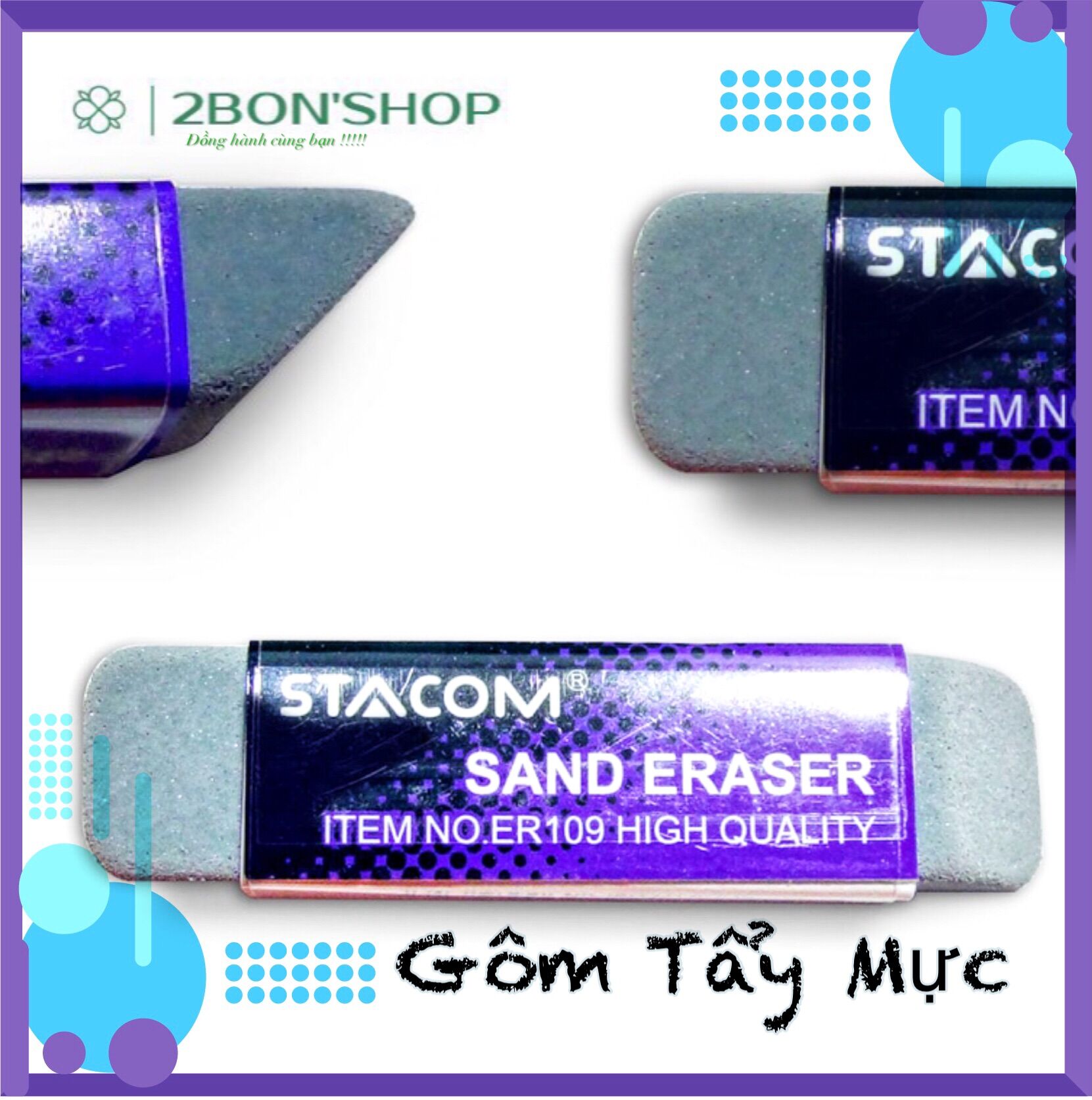Gôm tẩy mực viết bi/viết máy 02 đầu stacom/er109