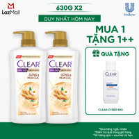 COMBO 2 DẦU GỘI CLEAR THẢO DƯỢC GỪNG & HOA CÚC 630G x2
