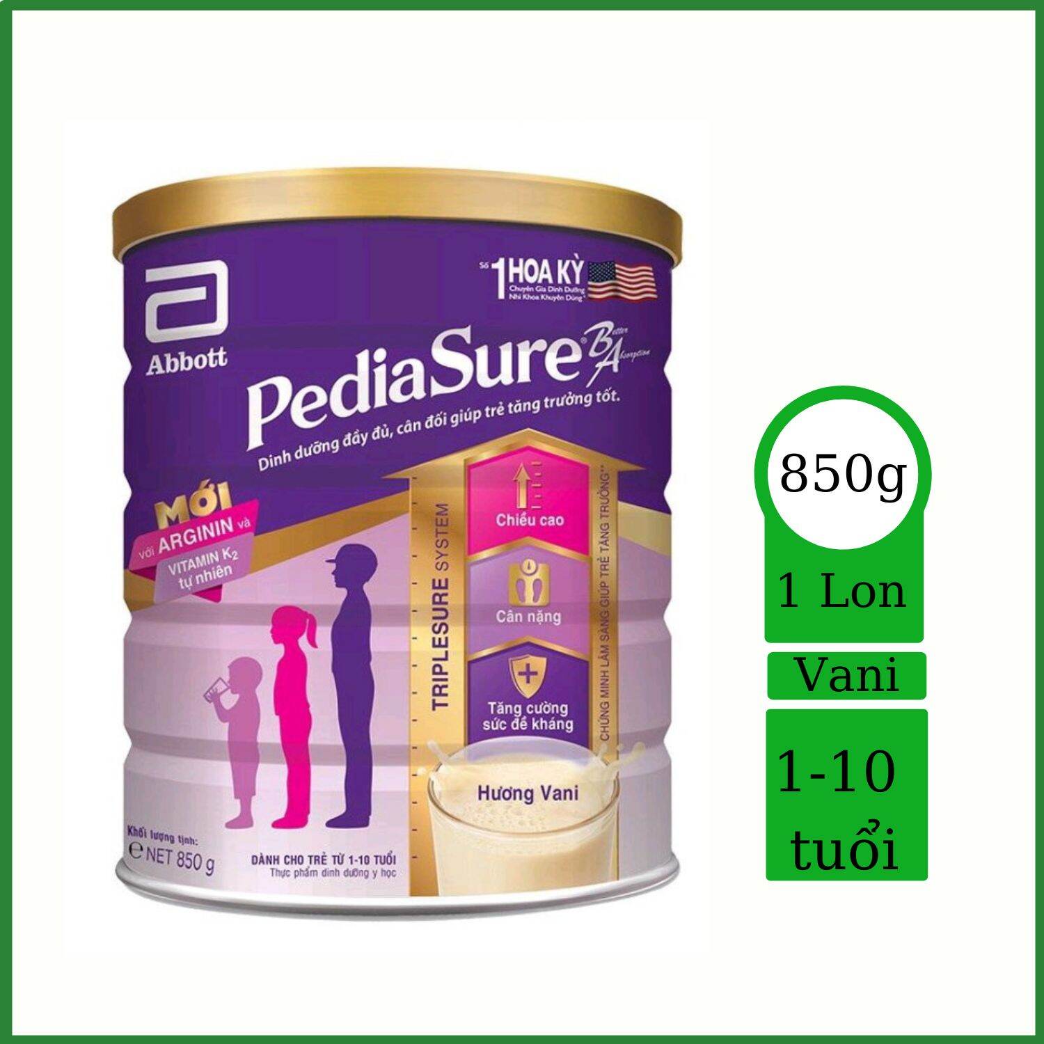 [Date Mới] Sữa Bột Pediasure 850g - Hương Vani
