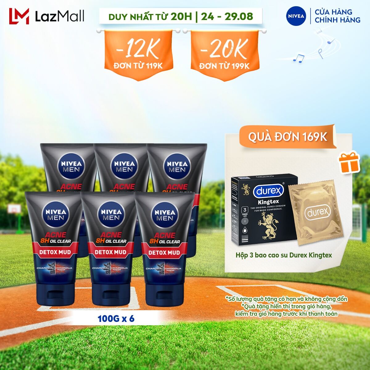 Bộ 6 Sữa rửa mặt bùn khoáng Nivea Men kiểm soát nhờn & ngừa mụn - 83940