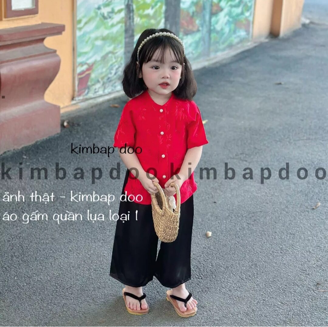 (8-35kg) Bamboo Leaf Brocade Three-Piece Set for Baby Girls