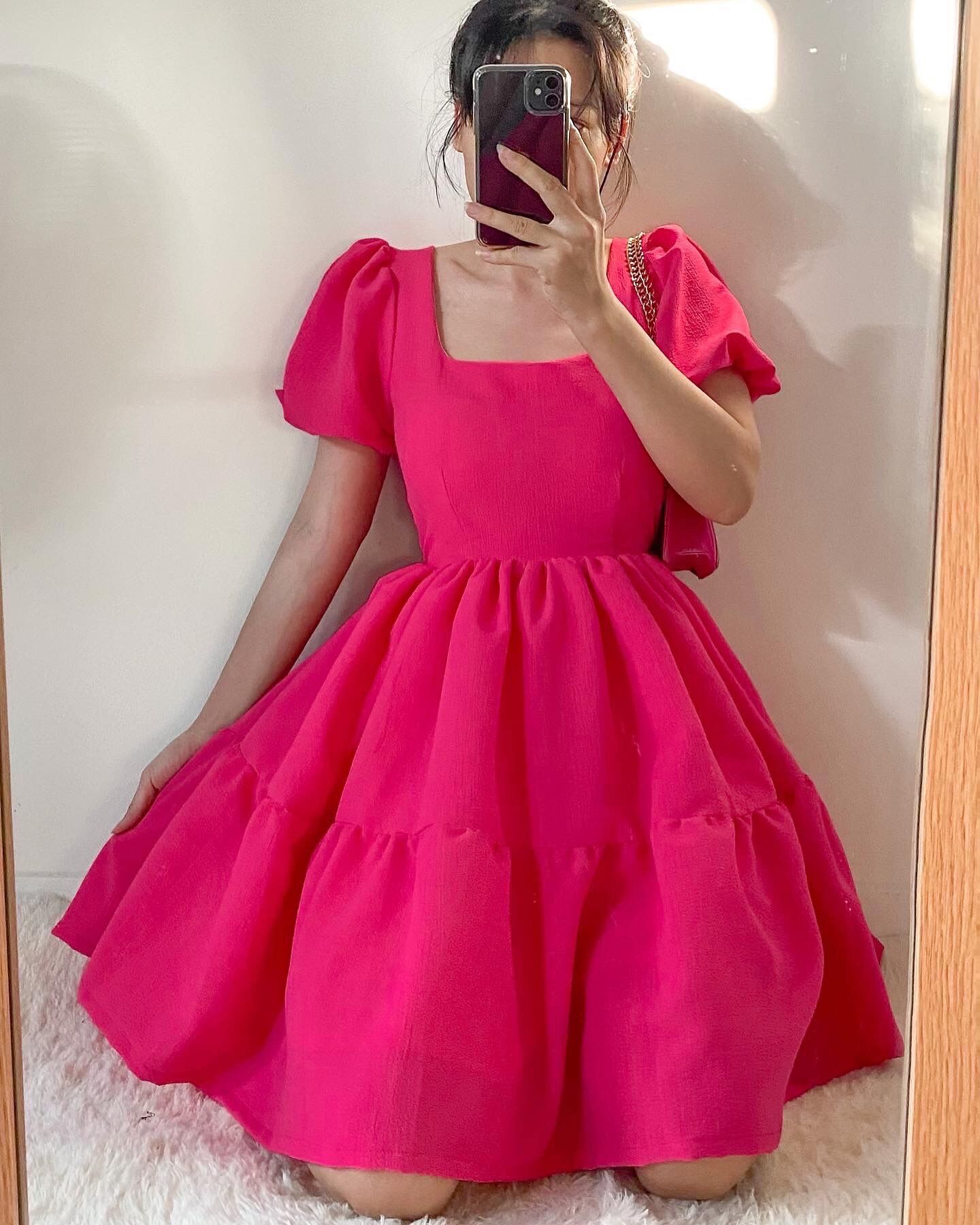 Heli Dress - Đầm xòe cổ vuông