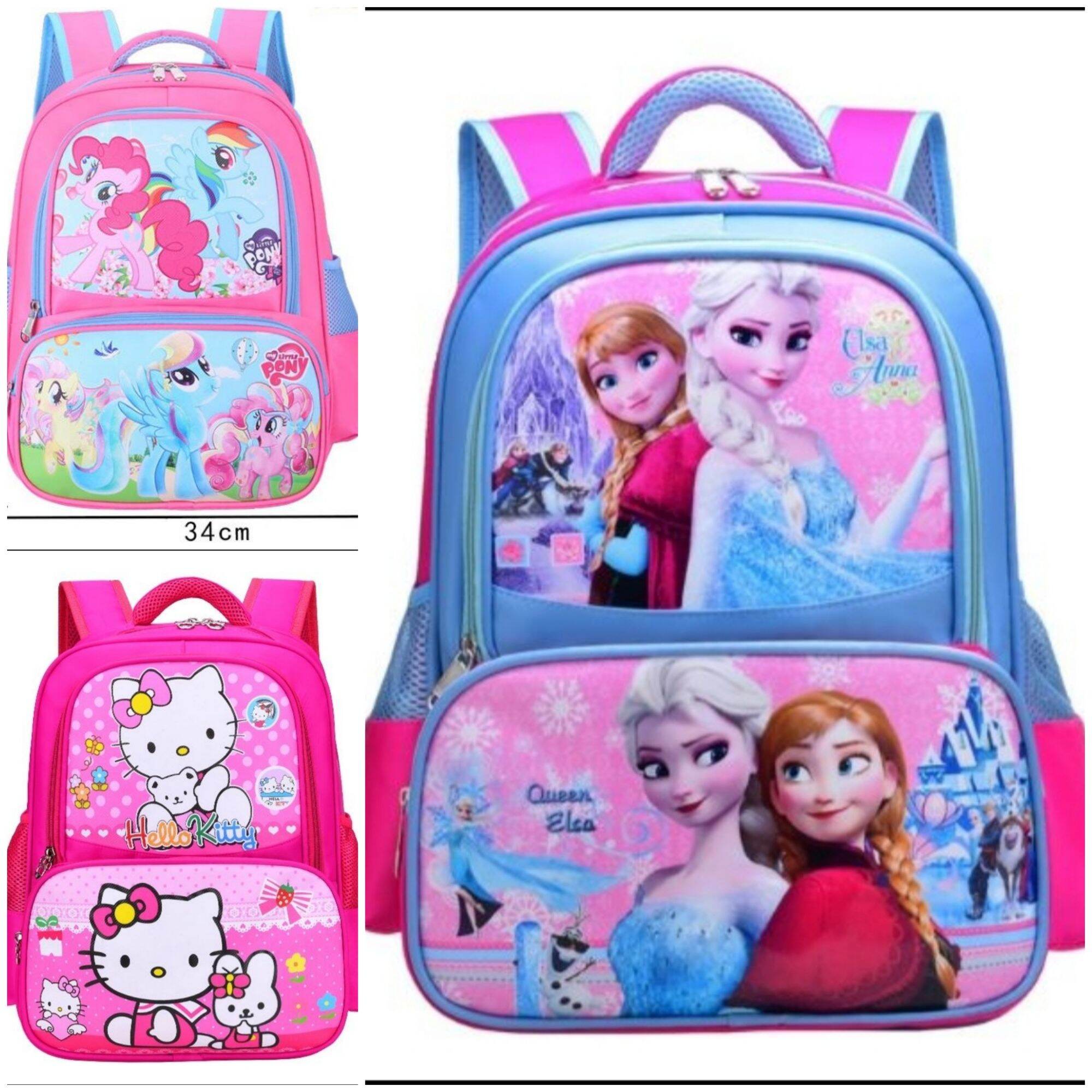 Size lớn Balo ngựa pony ba lô công chúa Elsa mèo Kitty học sinh tiểu học cho trẻ em bé gái siêu nhẹ