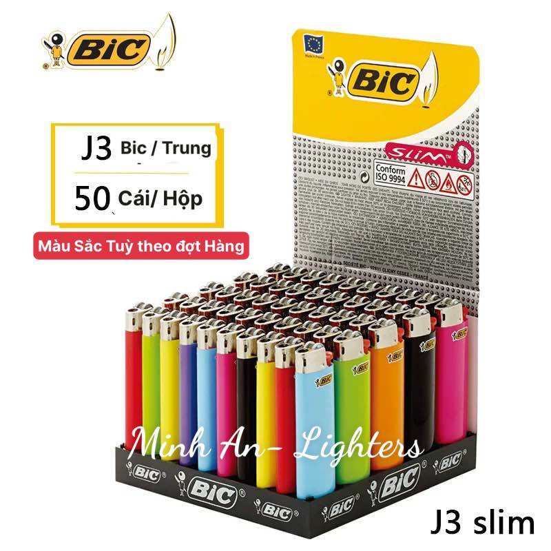 Hột Quẹt Bic J3 size trung Chính Hãng Pháp, Bật lửa Bic J3