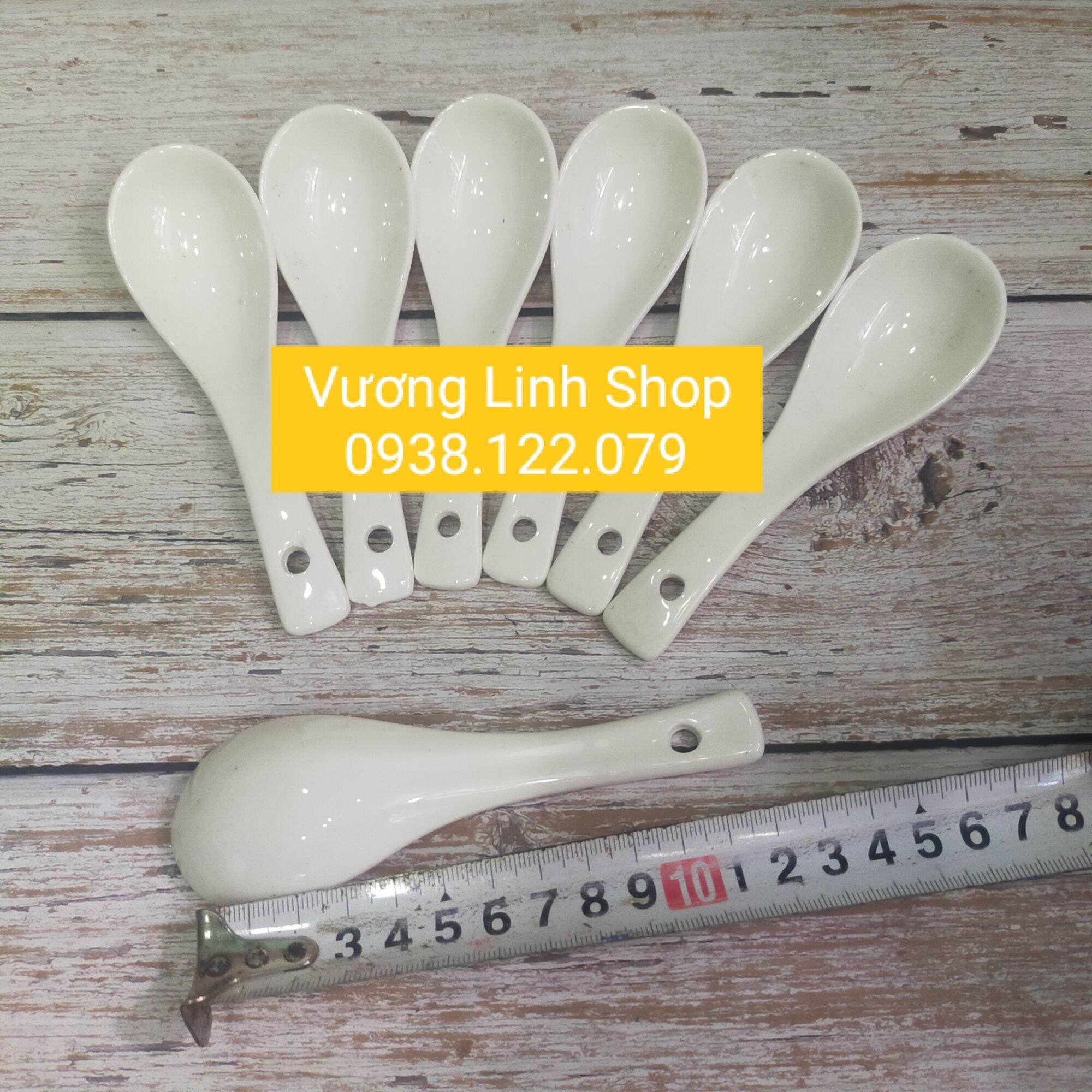 COMBO 10c MUỖNG SỨ TRẮNG