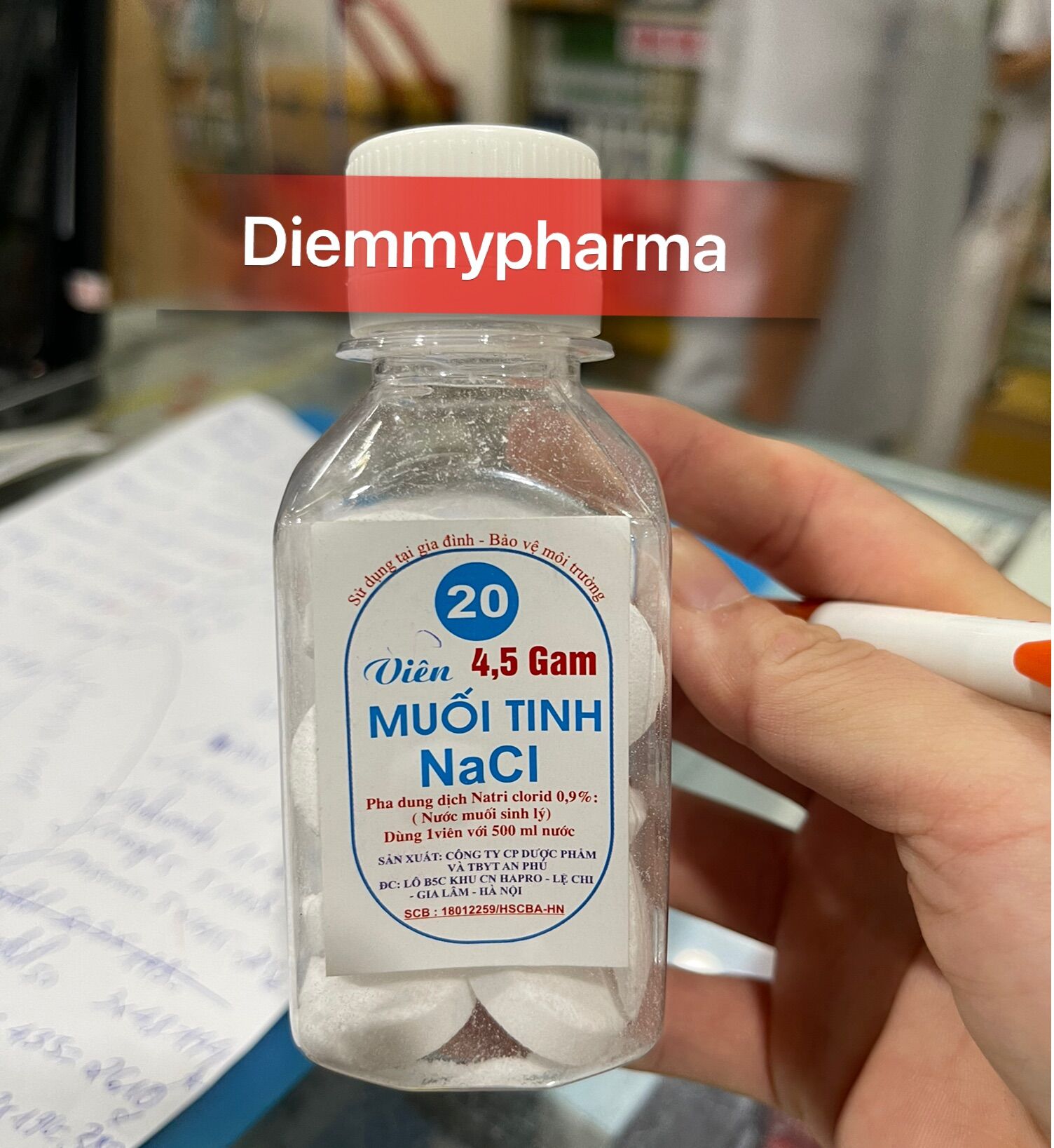 Muối tinh Nacl 4,5 gam lọ 20 viên