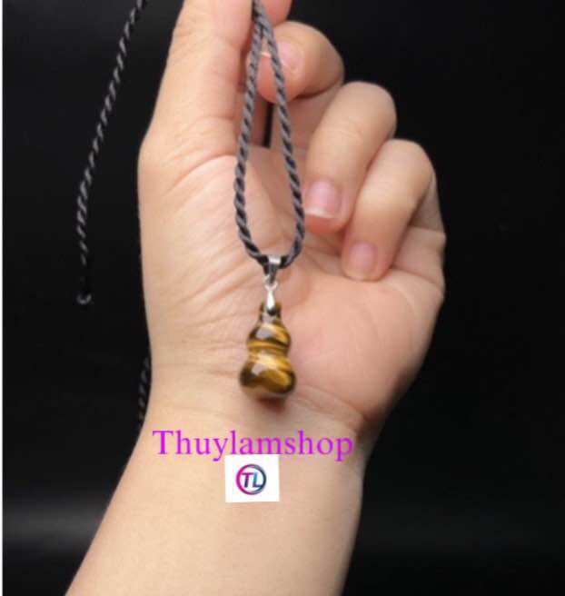 Dây chuyền mặt hồ lô đá thạch anh thiên nhiên may mắn bình an
