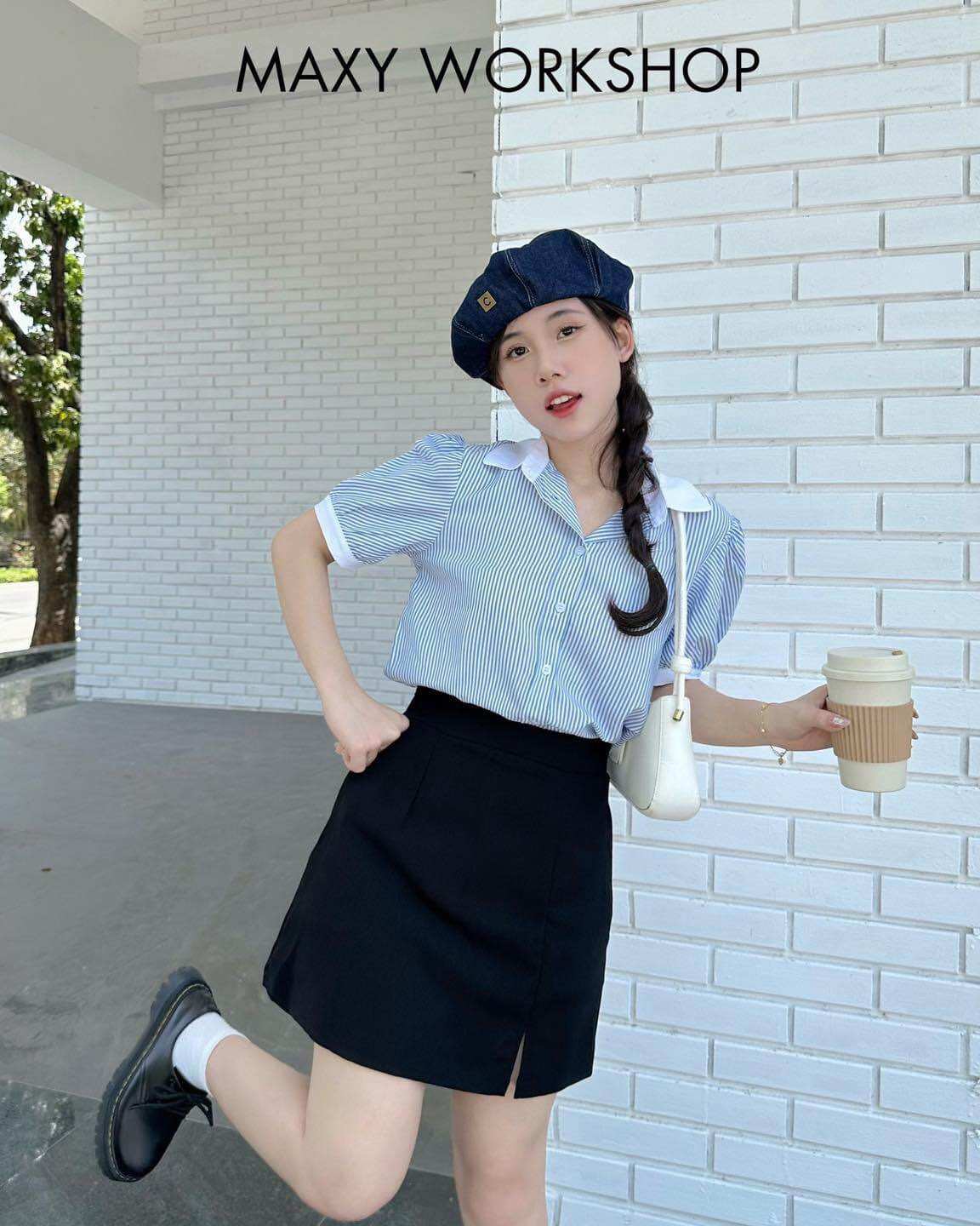 Quần váy xẻ tà phía trước Split Skirt Maxy Workshop