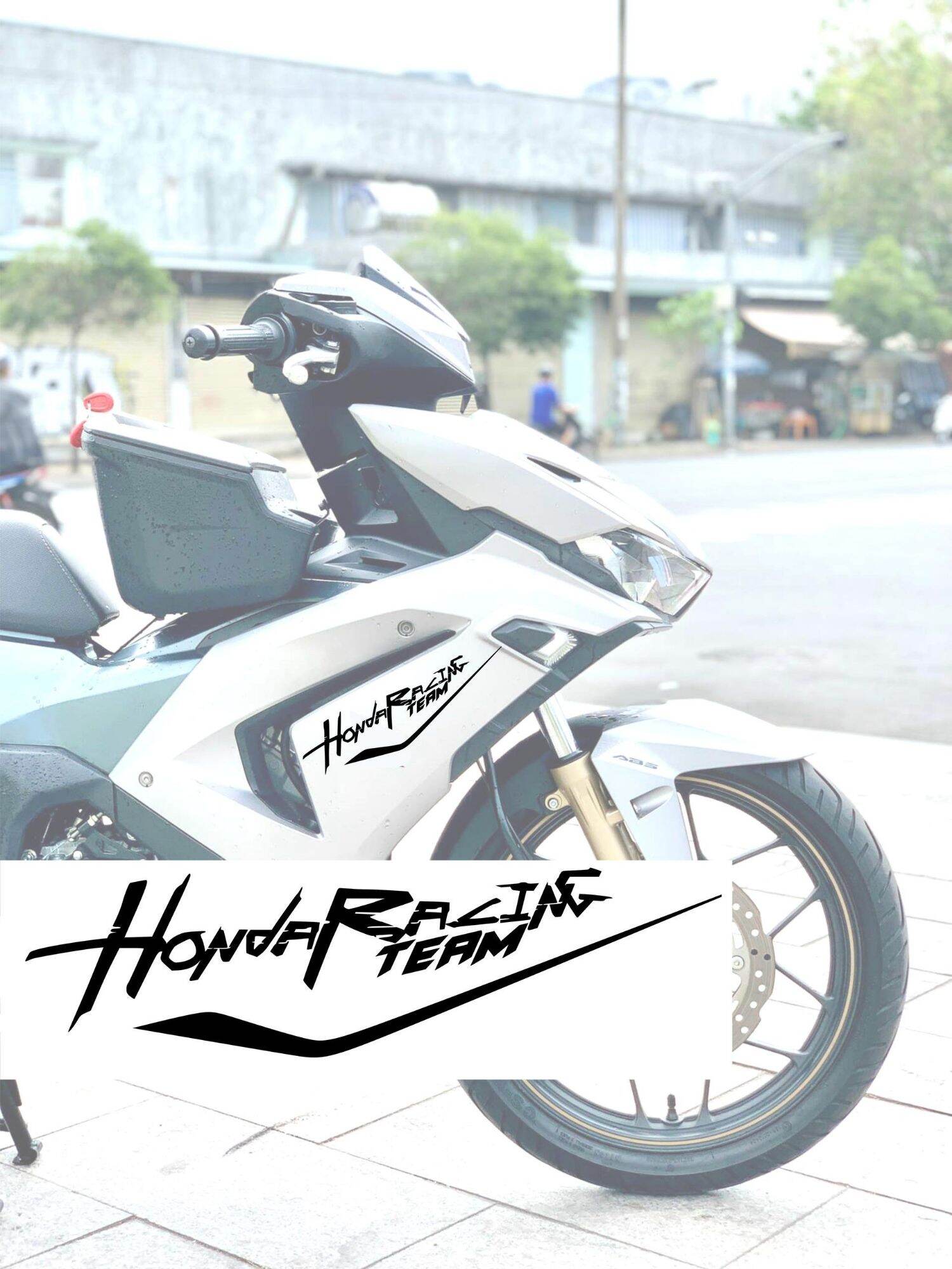 Tem xe tem định hình không viền honda racing