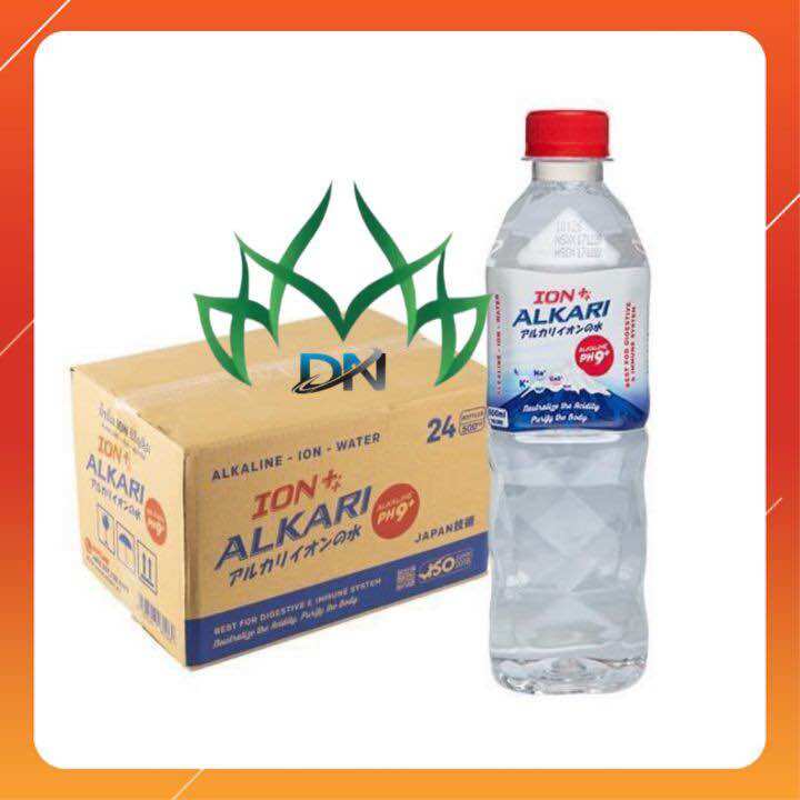 Nước uống ion kiềm ph9+ alkari , thùng 24 chai x 500ml , giúp tăng cường đề kháng, làm chậm lão hóa
