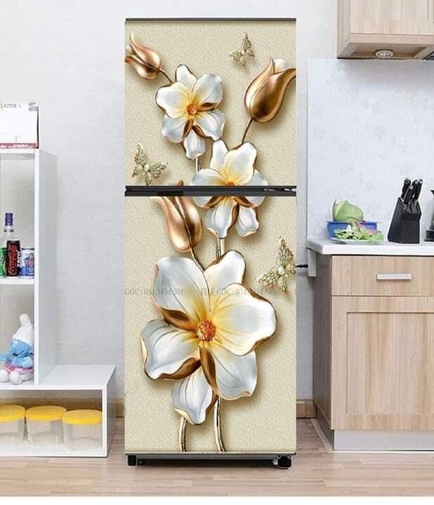 Miếng dán tủ lạnh mẫu hoa huệ cỡ lớn